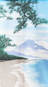 のれん 目隠し 85X150cm「四季富士夏」 日本製 和風 / 家具・インテリア ファブリック・敷物