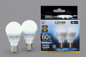 アイリスオーヤマ 照明 LED電球 LED電球 E17 広配光タイプ 2個セット 60形 昼白色・電球色相当 / 電化製品 生活家電 ライト・照明 電球・