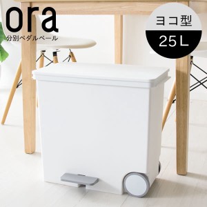  ヨコ型分別ペダルペール ora(オルア) 横型 容量25L / 家具・インテリア インテリア雑貨 ゴミ箱