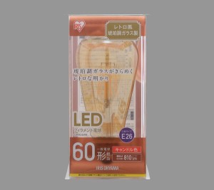 アイリスオーヤマ 照明 LED電球 LEDフィラメント電球 琥珀調 キャンドル色60形相当(810lm) / 電化製品 生活家電 ライト・照明 電球・蛍光