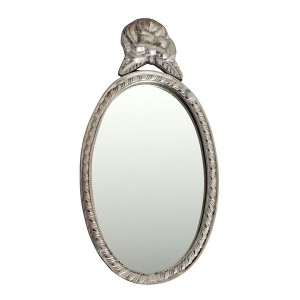 小さな銀製ウォールミラー 鏡 壁掛け HB-650 / 家具・インテリア 鏡・ドレッサー