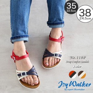  joy walker アンクルストラップ サンダル 2色 #118P / ファッション 靴 サンダル・ミュール
