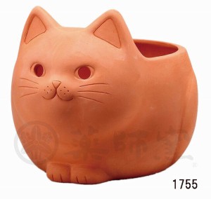  可愛い猫物語 和みの猫グッズ メェイキャット ポット(小/大/特大) / 家具・インテリア インテリア雑貨 置物・オブジェ 動物