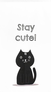  のれん 受注生産 目隠し 「stay_cute」 日本製 洋風 猫 / 家具・インテリア ファブリック・敷物