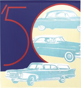  のれん 受注生産 目隠し 「50’s」85x90cm 日本製 洋風 洋柄 / 家具・インテリア ファブリック・敷物