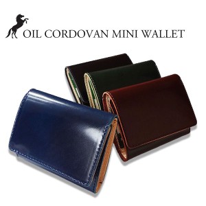  新喜皮革 オイルコードバン三つ折りウォレット 日本製 / ファッション バッグ・財布 三つ折り財布