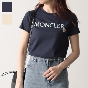 MONCLER モンクレール トップス Tシャツ 8C0000583907 レディース キッズ ホワイト ネイビー クルーネック 春夏 ロゴ 丸首 シンプル コッ