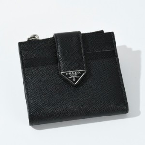 PRADA プラダ ウォレット サフィアーノ ウォレット 財布 タブ折り財布 2MC066 2DYG メンズ NERO ブラック 折りたたみ財布 ロゴ ミニウォ