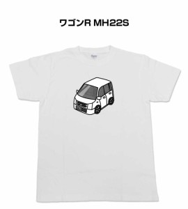 Tシャツ モノクロ シンプル 車好き プレゼント 車 祝い クリスマス 男性 スズキ ワゴンR MH22S 送料無料