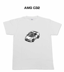 Tシャツ モノクロ シンプル 車好き プレゼント 車 祝い クリスマス 男性 外車 AMG C32 送料無料