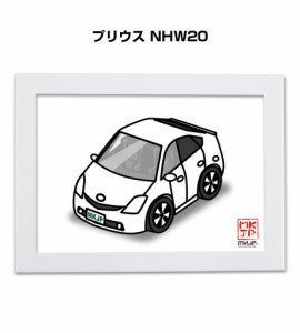 MKJP イラストA5 フレーム付き トヨタ プリウス NHW20 送料無料