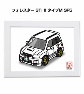 MKJP イラストA5 フレーム付き スバル フォレスター STi II タイプM SF5 送料無料