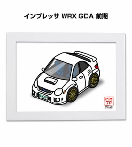 MKJP イラストA5 フレーム付き スバル インプレッサ WRX GDA 前期 送料無料