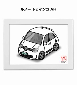 MKJP イラストA5 フレーム付き 外車 ルノー トゥインゴ AH  送料無料