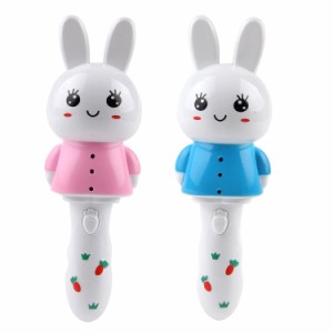 かわいいウサギは、子供のための点滅&音楽ハンドヘルドグロー音楽スティック教育玩具ギフトとおもちゃをスティック