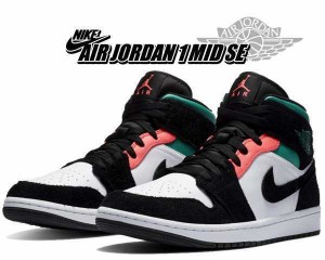 【ナイキ エアジョーダン 1 ミッド SE】NIKE AIR JORDAN 1 MID SE white/hot punch-black 852542-116 スニーカー AJ1 ホワイト ブラック