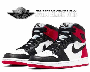 【ナイキ ウィメンズ エアジョーダン 1 ハイ OG メンズサイズ】NIKE WMNS AIR JORDAN 1 HI OG SATIN black/black-white-varsity red AJ1