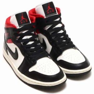 [ナイキ] エア ジョーダン 1 MID [W AIR JORDAN 1 MID] ブラック/セイル/ジムレッド BQ6472-061