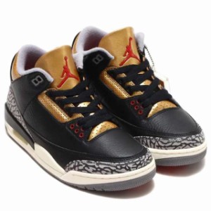 [ナイキ] エア ジョーダン 3 レトロ W AIR JORDAN 3 RETRO ブラック/メタリックゴールド/セメントグレー/ファイヤーレッド CK9246-067