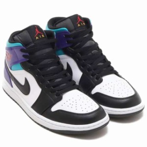 [ナイキ] エア ジョーダン 1 ミッド AIR JORDAN 1 MID ホワイト/ブラック/パープル DQ8426-154