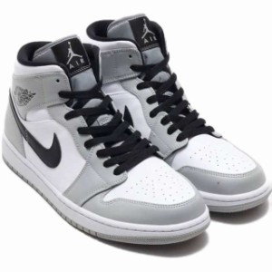 ナイキ エア ジョーダン 1 ミッド NIKE AIR JORDAN 1 MID ライトスモークグレー/ホワイト/ブラック 554724-092