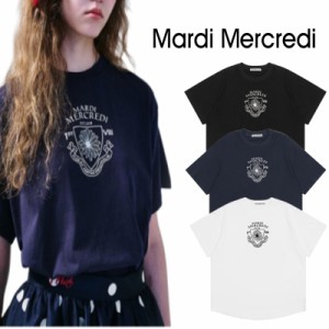 MARDI MERCREDI Tシャツ クルーネック Tシャツ 夏 半袖 メンズ レディース カジュアル ティーシャツ ストリート 正規品