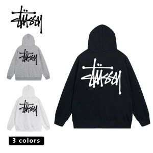 ステューシー STUSSY パーカー メンズ 長袖 プルオーバー 防風 防寒 無地 アウトドア コート フード付き ゆったり