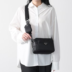 PRADA プラダ バッグ ショルダーバッグ ボディバッグ Re-Nylon ロゴショルダーバッグ 1BC167 RV44 レディース NERO ブラック ナイロン ミ