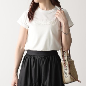 CHLOE クロエ トップス Tシャツ CHLOE ロゴTシャツ C20110 CHC24SB20110 キッズ レディース OFFWHITE オフホワイト ホワイト ロゴ シンプ