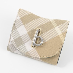 BURBERRY バーバリー 財布 ロッキングホース ウォレット 8081783 レディース FLAX ベージュ チェック コンパクト三つ折り財布 ミニ財布 