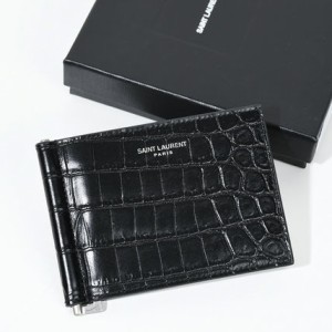 SAINT LAURENT サンローラン 財布 ビルクリップウォレット 378005 DZEDE メンズ BLACK ブラック 黒 ウォレット 二つ折り コンパクト クロ
