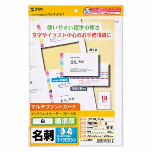 名刺用紙 標準厚 1000枚分 白地 マルチタイプ マイクロミシンカット [JP-MCM06-1]