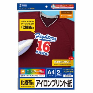 アイロンプリント紙 化繊布用 A4 2枚 オリジナルTシャツ作成に最適 転写紙 [JP-TPRTEN]