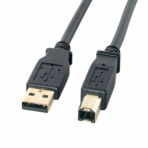 USB2.0ケーブル 金メッキ ブラック 5m[KU20-5BKHK2]