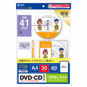 CD・DVDラベルシール つやなしマット 内径41mm 2面付×30枚 [LB-CDRJPN-30]