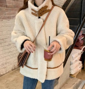 ボアジャケット 韓国 ファッション レディース アウター もこもこ 大人可愛い カジュアル 防寒 秋冬