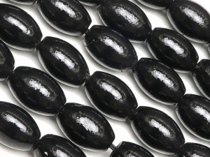 ブラックコーラル（黒珊瑚）ライス 10×6mm【1連販売】 ▽ 天然石 ビーズ パワーストーン パーツ 素材 アクセサリー材料