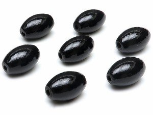 【粒販売】ブラックコーラル（黒珊瑚）ライス 10×6mm【3粒販売】 ▽ 天然石 ビーズ パワーストーン パーツ 素材 アクセサリー材料