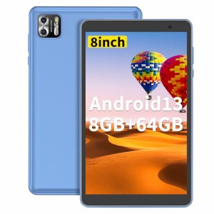 PRITOM、タブレット、Android 13、タブレット8.0インチ、5000mAh、8(4+4)GB RAM 64GB ROM、wi-fiモデルタブレット、Micro SDカードで拡張