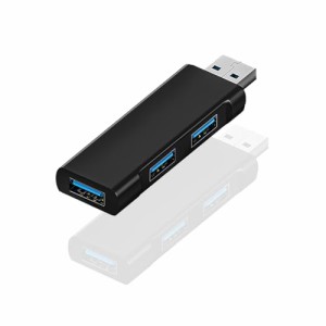 SZSL USBハブ 3ポート 超小型 USB3.0＋USB2.0コンボハブ バスパワー ポート拡張 usbハブ USBポート 高速 軽量 携帯便利 ブラック (1個セ
