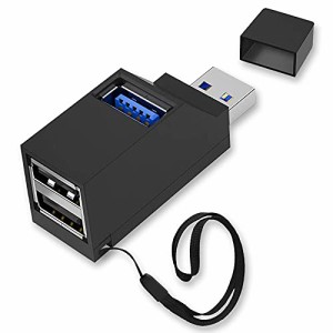 USBハブ 3ポート （ブラック）1個入り バスパワー ポート USB3.0ハブ 小型 超高速 USB コンボハブ 直挿し 機能主義 コンパクト 軽量 携帯