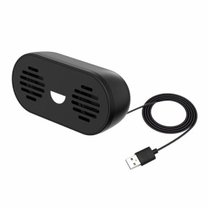 Apqfw PC スピーカー USB ノートパソコン用小型ケーブル接続拡声器 LEDライト付きＨＭ-5015, ブラック