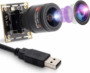ELP usb のカメラ 低照度 200万画素 マイク内蔵 ウェブカム 2MP OTG USBカメラモジュール対応Mac/Windows/Linux/Android USB 2.8-12mm手