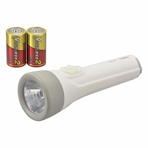 オーム(OHM) 電機 LED懐中ライト 懐中電灯 常備灯 単2形乾電池×2本付き 110ルーメン LHPー2211C7 08-0923