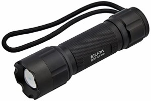 エルパ (ELPA) 防水機能付 LEDアルミライト 400lm (ブラック/電池式) ハンドストラップ付き/懐中電灯 (DOP-EP340)