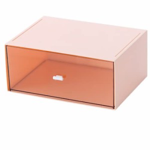 ORIJIRI 引き出し 収納 小物 収納ケース 卓上収納 ボックス デスクオーガナイザー 文具収納 レターケース (ピンク引き出し1つ)