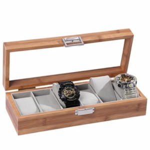 時計ケース 3本 木製 腕時計 コレクションケース ボックス ショーケース 高級 時計 ガラス 窓 インテリア 指輪 アクセサリー 小物入れ (