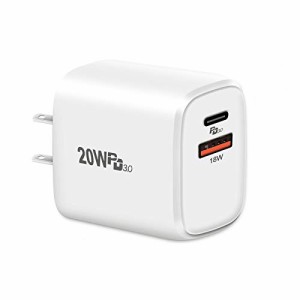 iPhone用 PD充電器, BOLWEO 20W USB-C 急速充電器 iPhoneと互換性のある usb type c 充電器 超小型 PD3.0搭載 2ポート（PD3.0+QC3.0）USB