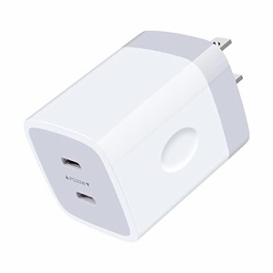 充電器 USB PD対応 40W 2ポート 充電器 type-c iPhone 15充電器 タイプc 充電器 pd 充電器 急速充電器 usb c 充電器 Type-C*2 2台同時充