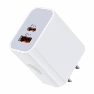 USB 20W タイプｃ充電器 iPhone15 急速充電器 USB-A+USB-C 2ポートコンセント スマホ充電器【PD3.0/QC3.0/PSE認証済】FodLop USB-C充電器